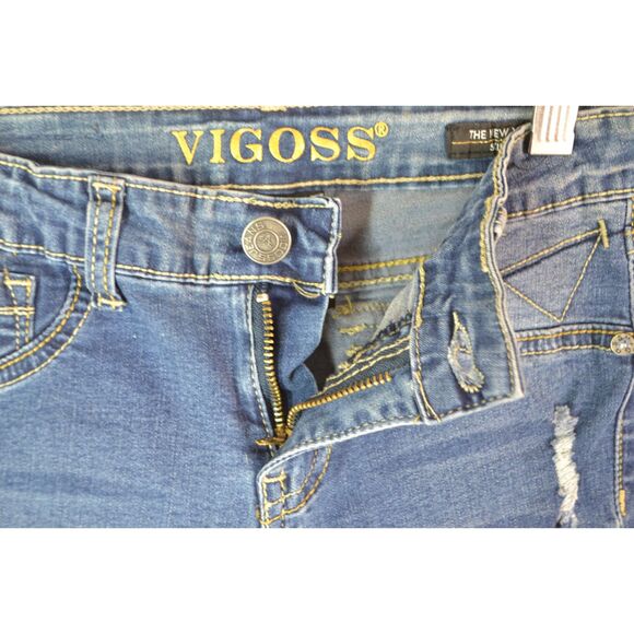 Vigoss The New York Skinny Girls 10 Medium Wash Distressed Jeans - Picture 5 of 15